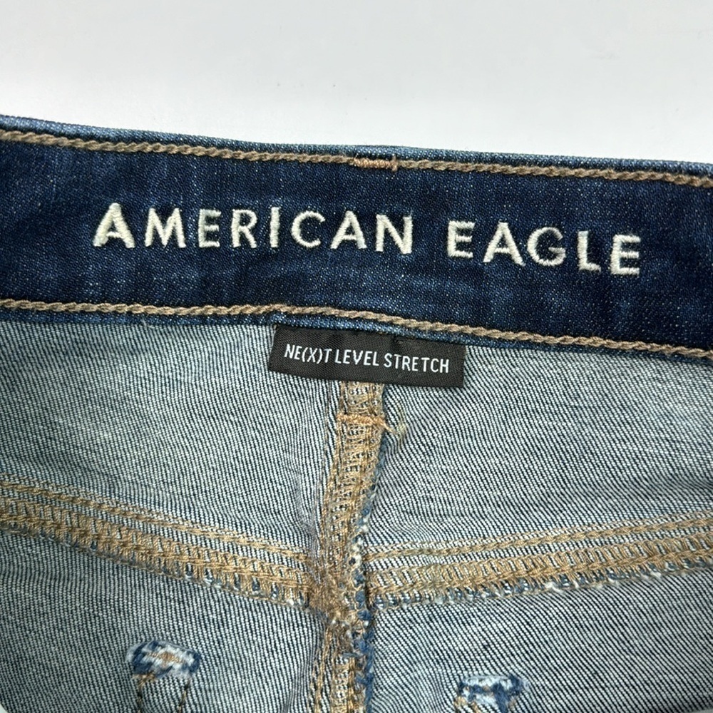 American Eagle Next Level Stretch Hi Rise Shortie Jean Shorts Size 4 - Picture 6 of 8